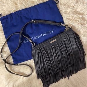 Rebecca Minkoff Navy Fringe Crossbody Bag